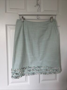 mac & jac Mint Green Mini Skirt with Ruffle Trim